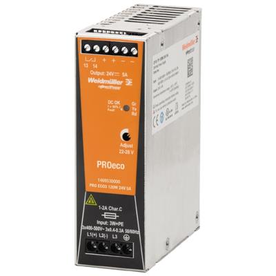 Weidmuller PRO ECO3, DIN Rail Power Supply, 120W, 24V, 5A