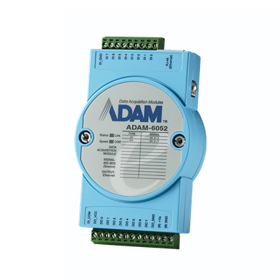 Advantech ADAM-6052 - 8xDI/8xDO(Source) IoT Modbus/SNMP/MQTT Ethernet Remote I/O Module