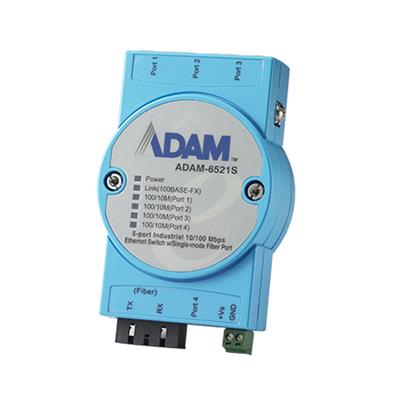 Advantech ADAM-6521S - 4xRJ45 + 1xSC Single-Mode Unmanaged Ethernet Switch