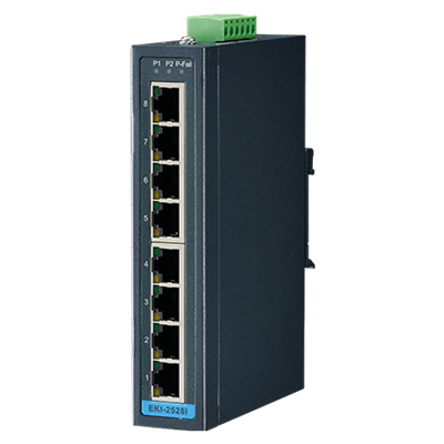 Advantech EKI-2528I - 8 10/100Mbps Unmanaged Ethernet Switch - Wide Temp