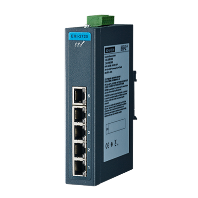 Advantech EKI-2725 - 5 Port Full Gigabit Unmanaged Ethernet Switch