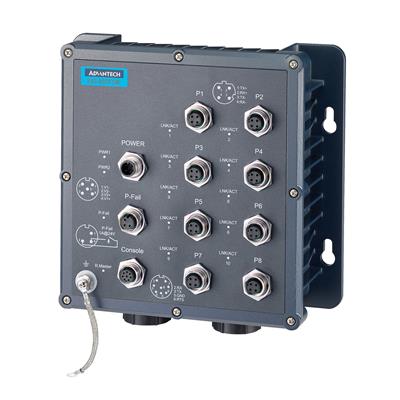 Advantech EKI-6559TMI - EN50155 8-Port M12+ 2-Port FX Managed Ethernet Switch - Wide Temp