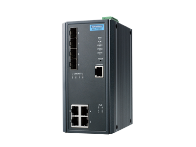 Advantech EKI-7708G-2FV - 8 Port Gigabit Managed Ethernet Switch with 4 Port for SFP and VDSL2