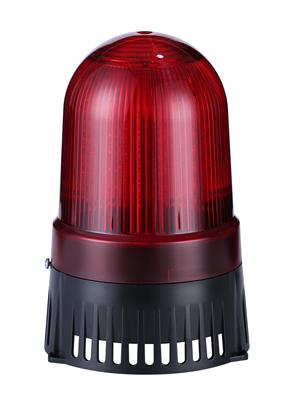 Werma 409.130.75 - Rotating LED Beacon/Sounder, Red, 24VAC/DC