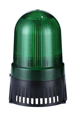 Werma 409.230.68 - Rotating LED Beacon/Sounder, Green, 220VAC